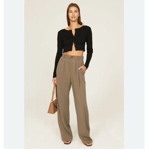 Reformation Mason Wide Leg Pant in Tan